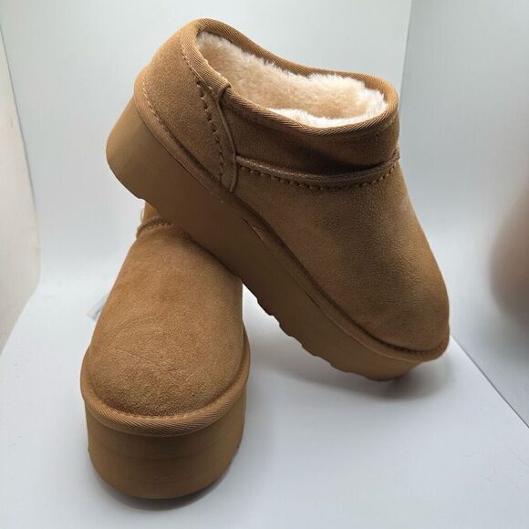 CUSHIONAIRE Women's Genuine Suede Cozy Mule Platform +Memory Foam 9.5 CHESTNUT N - Picture 6 of 7